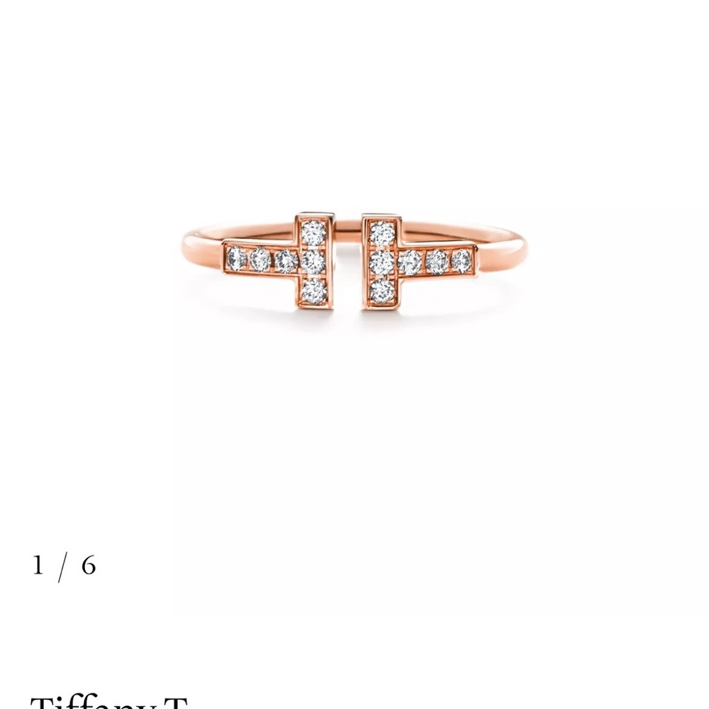 Tiffany & Co. Rose Gold T Ring with Diamonds